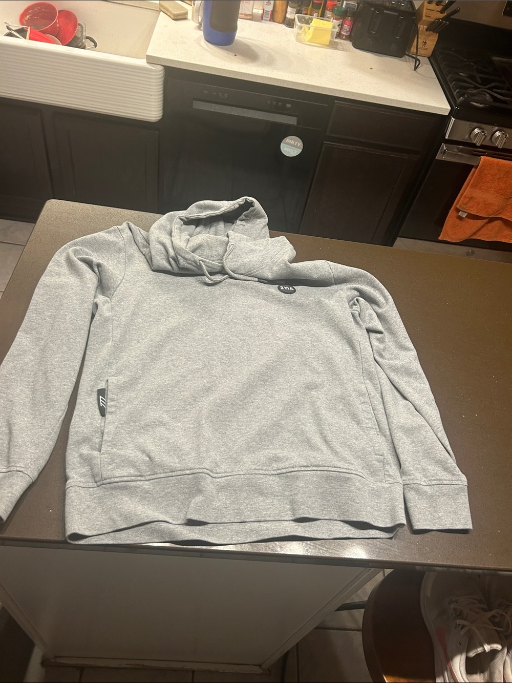 ZYIA Light Gray Men's Hoodie Pullover
